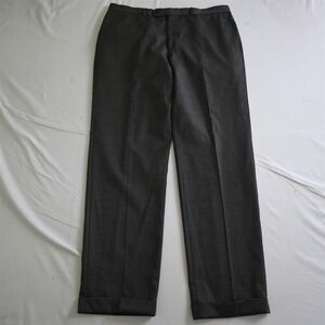 Riviera Red 34x32 Gray Birdseye 100% Wool Hunter Pleated Cuffed Mens Dress Pants